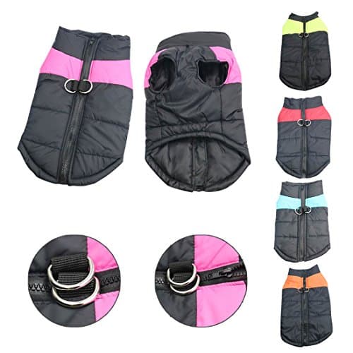 Idepet Manteau d'hiver pour Chien Vêtements Imperméables pour Petit Moyen Grand Chien Chat Taille S L L XL XXL 3XL 4XL 5XL (S, Rose)