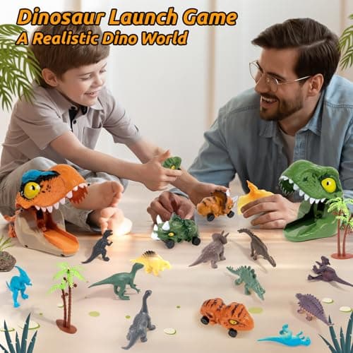 KADAYAYA Ensemble de Jouet de Dinosaures pour Les Garçons De 2-6 Ans, Figurine de Dinosaure Jouets de Voiture pour Enfants 3 à 5 Ans, Dino Jouet Cadeau Garçons et Filles 3 4 5 6 Ans