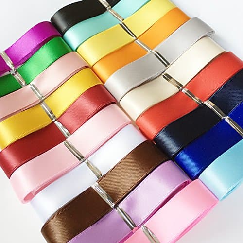 Chenkou Craft Ruban double face en satin de polyester de 18 m de long et 20 couleurs assorties de 15 mm pour loisirs créatifs, nœuds pour fabrication de bijoux (15 mm)