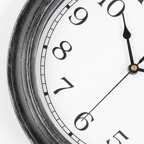 Lafocuse 30cm Horloge Murale Silencieuse Vintage, Rustique Retro Pendule Murale Noir, Shabby Chic Deco sans Tictac pour la Maison Salon Cuisine Chambre Bureau 30cm