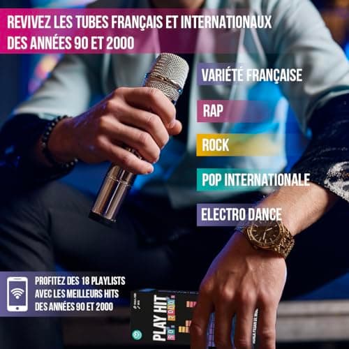 Play Hit - Jeu de Société - Quiz Musiques des Années 90 et 2000 - Parfait pour Mettre l'ambiance - Jeu de Cartes - Jeux de société Amis et Famille - 2 à 10 Joueurs