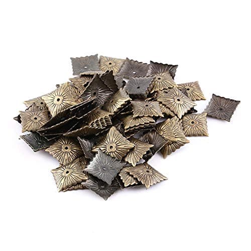 Clous de tapisserie d'ameublement, 100pcs punaises décoratives bronze pour meubles canapé porte chaussures, kit assortiment goujons décoratif pour intérieur ant