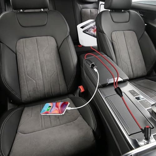 RIIEYOCA Adaptateur répartiteur allume-cigare 12 V 24 V avec interrupteur marche/arrêt, allume-cigare de voiture 1 mâle vers 2 prises femelles Câble d'alimentation répartiteur en Y (1 m)