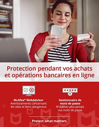 McAfee Internet Security 1 appareils 2025 | 12 mois | Protection en temps réel des ordinateurs contre les menaces émergentes et en constante évolution | Téléchargement