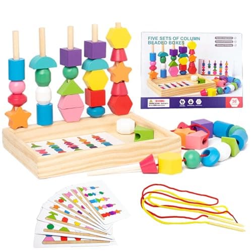 Montessori Jouet de motricité en bois à partir de 1, 2, 3, 4 ans, jeu éducatif et empilable, jeu éducatif, motricité fine