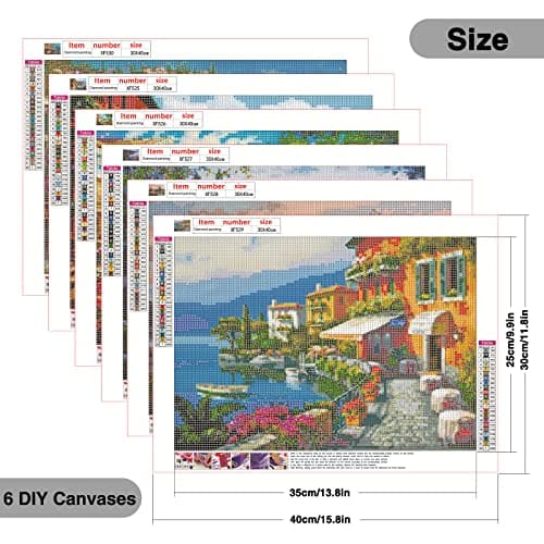 Kinsinder 6 Pack Diamond Painting Personnalisé, 5D Broderie Diamant Peinture Kit, Full Drill Peinture Diamant pour Adulte EnfantsArtisanat Décor Murale À La Maison