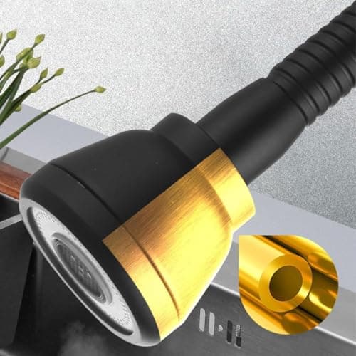 Alrens Rallonge pour Robinet de Cuisine, 3 Modes Extension Robinet Cuisine, 360° Douchette evier Cuisine noir Rallonge Robinet evier FM22/M20/M22/M24 Economiseur d'eau pour Robinet