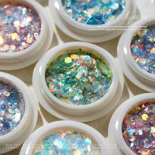 GZMAYUEN 12 Couleurs Paillettes Ongles Nail Art Glitter, Poudre Paillette Holographiques Deco Ongle pour DIY Festival Visage Corps Nail Art Décoration