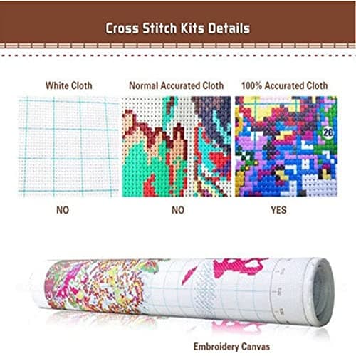 Cleana Arts Kits de Point de Croix, Arbre de Printemps, 11CT 3 Brins, kits de Broderie Estampés, 45cm×45cm