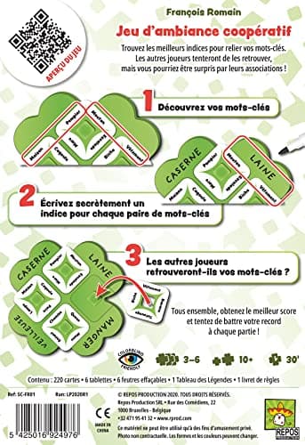 Asmodee - So Clover! Jeu d Association d'Idées - Jeu de Réflexion pour Adultes et Enfants dès 10 Ans - Reliez-Les Tous! - Jeu Société Coopératif - 3-6 Joueurs -30 Min- en Français - Repos Production