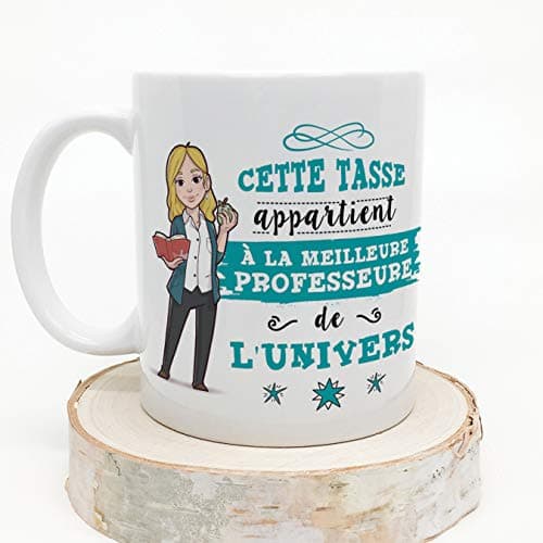 Mugffins Professeure Tasses Originales de café et Petit-déjeuner à Donner Travailleurs Professionnels - Cette Tasse Appartient à la Meilleure Professeure de l'univers - Céramique 350 ML