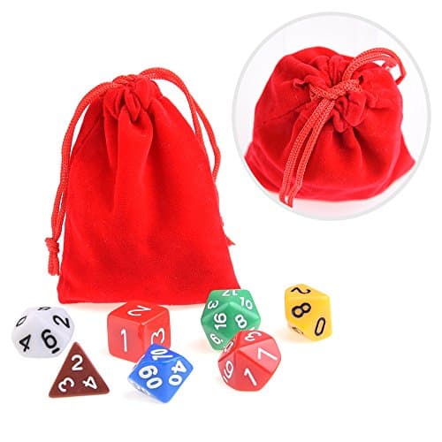 KUUQA 7 x 7 (49 Pieces) Dés polyédriques 7 Couleurs Role Playing Dice Dat de Jeu