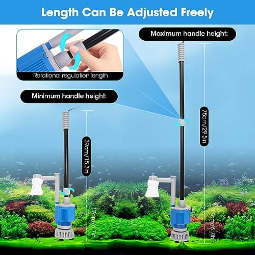 Weigudoc 6 en 1 Aspirateur Aquarium Electrique, Kit de Nettoyage de Gravier, Réservoir à Poisson Changeur d'eau Filtre pour Changement d'eau et Lavage Sable