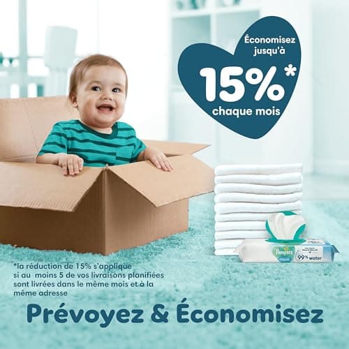 Pampers Harmonie, Taille 1, 180 Couches, 2-5kg, Protection Douce pour la Peau, Ingrédients d’origine végétale en contact avec la peau de bébé, Avec un Emballage Recyclable en Papier, Pack 1 Mois