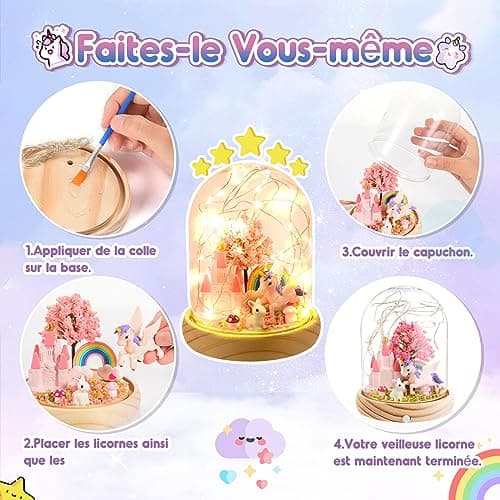 HappyGoLucky Licorne Jouet, Cadeau Noel Cadeau Fille 3-12 Ans Anniversaire Licorne Jouet Fille 3-12 Ans Jeux Enfant 3-12 Ans Cadeau Enfant 3-12 Ans Activité Manuelle Enfant Jeux Fille 3-12 Ans
