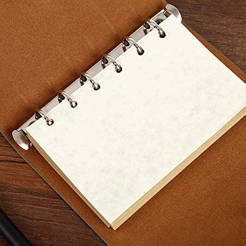 Bloc-notes relié en cuir rétro A6, 12,5 cm x 18,5 cm avec pages vierges non lignées