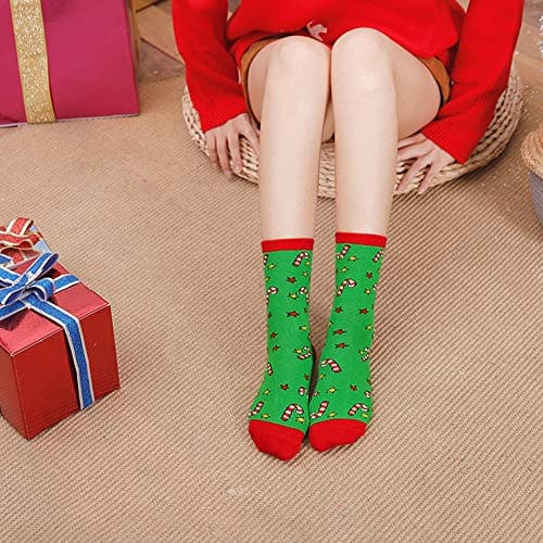 Chaussettes Fantaisie Femme Cadeau Noël: Coton Doux Chaussette Animaux Femme Soquettes à Mignon Rigolo Drôle Motif, 36-41, 5 Paire