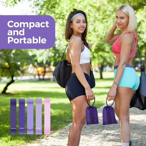 Élastique Musculation[Lot de 5], Bande Elastique Musculation avec 5 Niveaux de Force, Elastique Sport pour Fitness Pilates Yoga -Bande de Resistance Musculation avec Sac de Rangement