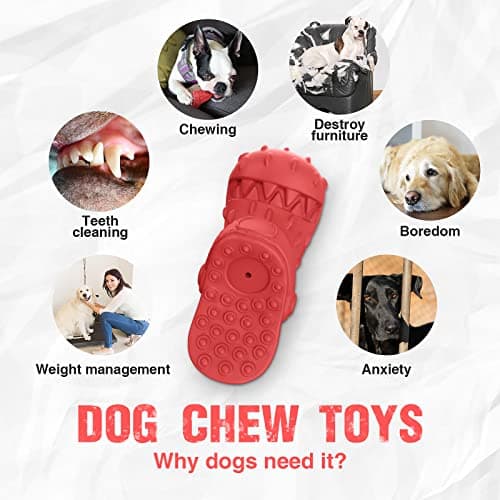 RUXAN Jouet à Mâcher Indestructible pour Chien - Résistant Jouet Chien de Nettoyage des Dents en Caoutchouc - Grincer Interactif Jouet pour Petits Moyens Grande Chiens