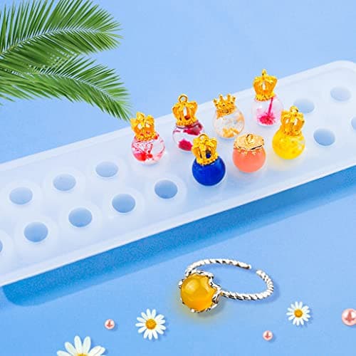 FineInno Moule en Résine Boule, Moule Silicone Sphère Resin Mold, Mould Epoxy de Cristal Ball pour la Fabrication de Bijoux, DIY Pendentif Bracelet Colliers