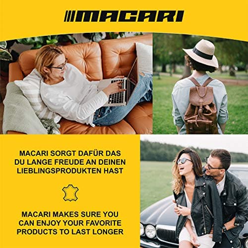 Macari Set d’entretien du cuir pour canapé, chaussures et voiture. Nettoyant pour coussins d’ameublement et graisse/crème pour cuir comme accessoires pour les sets de réparation du cuir