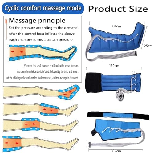 Dtyubfg Appareil de Massage des Jambes à Compression d'air, équipement de pressothérapie pour Tout Le Corps pour Les Pieds, la Taille, Le Mollet, Le Bras, la pressothérapie électrique