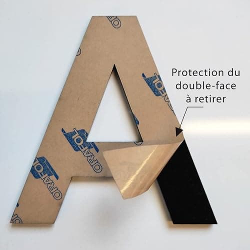 Adzif.biz - Lettre F Décorative en Verre Acrylique Noir 4mm | Lettrage Élégant en Verre Synthétique pour Prénom, Mariage, Enseigne et Décoration