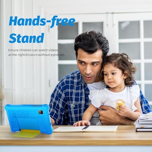 Yicty Tablette Enfants 7 Pouces Andriod 13 Tablette pour Enfants Quad Core 5 Go RAM 32 Go ROM 128 Go Extension Contrôle Parental Tablette Éducative et Divertissante avec étui Antichoc (Bleu)