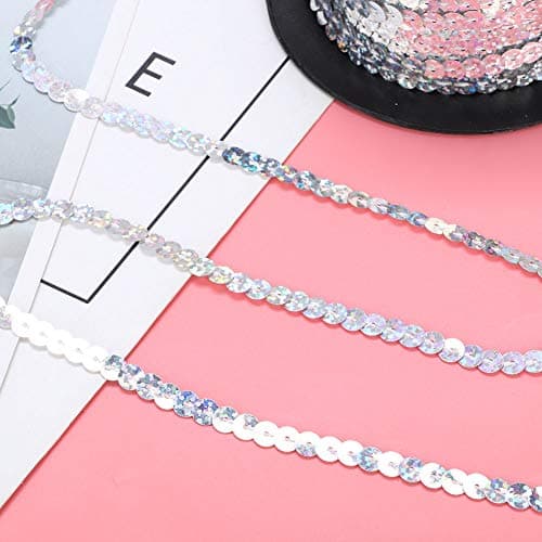 6mm Golden Sequin String 100 Yard Accessoire Décoratif pour Tissu Shoe Plastic Resin Sequin Line (9)