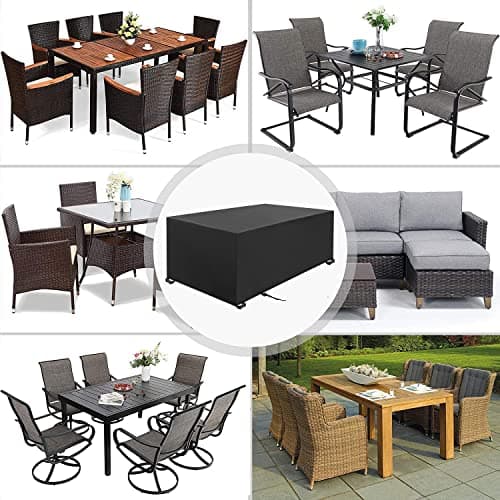 Housse Salon de Jardin, Housse de Table Jardin Rectangulaire, Couverture de Protection Meubles Bâche Salon de Jardin Imperméable Anti-UV,420D Oxford Bache Table Exterieur (180x120x74cm 420D)