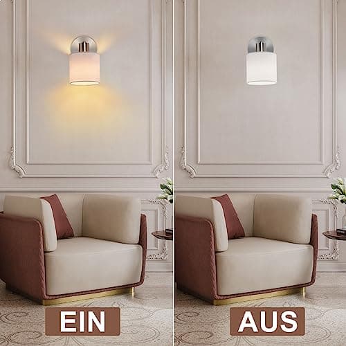 Glitzerlife Spots de Plafond Rails 1 Spot - Plafonnier Blanc Orientable Applique Murale Intérieure E14 Industriel Luminaire Chambre Salon Cuisine Salle à Manger Sans Ampoules