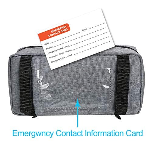 YOUSHARES Insuline Trousse Isotherme Portable avec 2 Poche de Gel - Sac de Refroidissement avec Sac de Glace pour Diabétique (Gris)