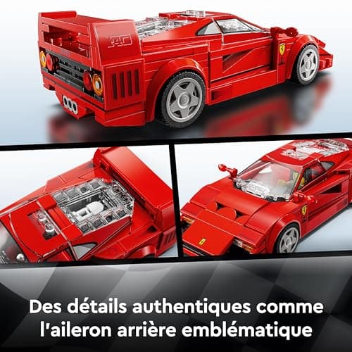 LEGO Speed Champions Supercar Ferrari F40 - Véhicule Jouet à Construire - Set de Voiture avec Une Minifigurine de Pilote - Set de Construction Collector pour Enfants Garçons et Filles 76934