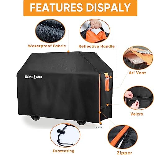 Housse de Protection pour Barbecue 145x61x117CM BBQ Couverture de Gril Imperméable Bâche Barbecue Noir