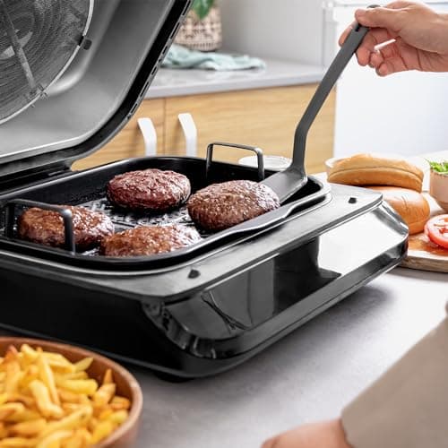 Cecotec Friteuse à Air Grill sans Huile de 6 L Cecofry FireDome 6000. 2400 W, 6 Modes de Cuisson et 4 Niveaux Grill, Thermostat Réglable, Comprend une Sonde de Température et des Accessoires