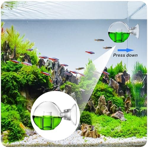 Heveer Moniteur de CO2 pour Aquarium avec Ventouse Test de CO2 pour Aquarium Drop Checker CO2 en Verre pour Aquarium d'eau Douce 2 Pièces
