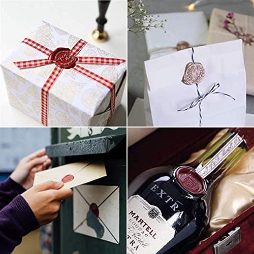 Kit de Cire pour Xceau,240 PCS Perles de Cire à Cacheter PCS+2 Bougie de Thé Blanc+1 Cachetage d'octogone de Cuillère Sceau Cire pour Cachet de Cachet de Cire Rouge