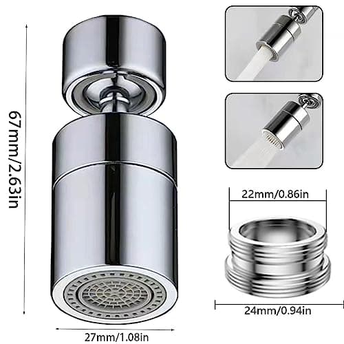 Aérateur de Robinet Pivotant,Aérateur de Robinet Cuisine m22,Brise jet Robinet Cuisine Universel,Embout Robinet Cuisine Salle de Bain,Embout pour Robinet de Cuisine,2 Pièces