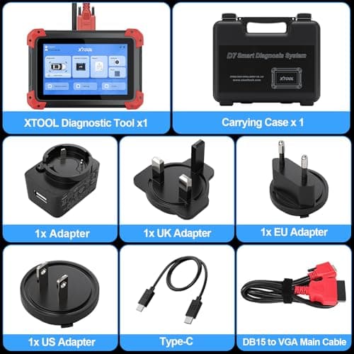 XTOOL D7 OBD2 Valise Diagnostic Auto, Bidirectionnel/Test Actif avec Codage ECU, Diagnostic Complet Système, 36+ Resets, Codage des injecteurs/ABS/EPB/SAS/TPMS, CANFD/DOIP, FCA, Mise à Jour 3 Ans