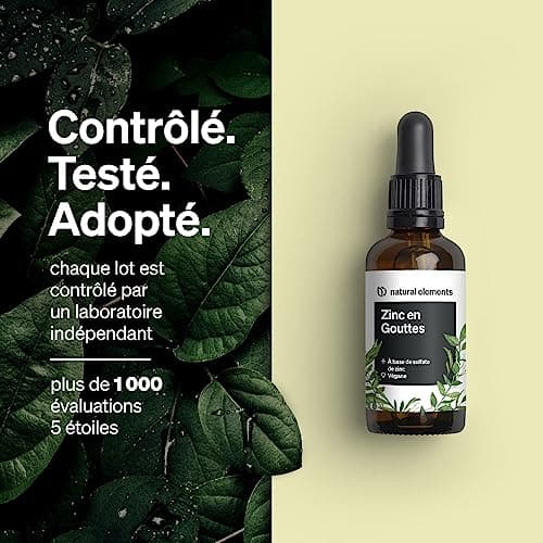 Gouttes de zinc – 100ml (2450 gouttes) – 15mg de zinc par dose journalière – Premium : Zinc ionique (sulfate de zinc) – Sans alcool, testé en laboratoire, 100% végétalien & produit en Allemagne