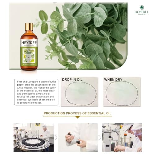 HEYTREE Huile essentielle d'eucalyptus citronné 100ml, 100% huiles essentielles naturelles pures, Repousser les petits animaux, parfait pour l'aromathérapie, le massage, le bain, la salle de bain