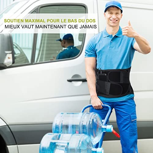 HONGJING Ceinture de compression sans fil avec coussin chauffant pour hernie discale et soulagement de la douleur scoliose (M)