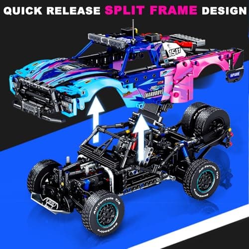 ZGZBLOCK Baja Trophée Kit de Construction pour Camion de Course MOC à l'échelle 1:12, modèle de Voiture de Collection, pour garçons à partir de 14 Ans, Adultes (1341 pièces)