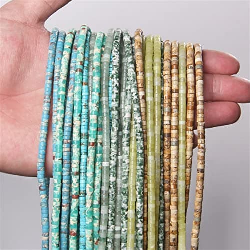 1 brin 4x2mm perles de pierres précieuses naturelles perles Heishi, cylindre plat plat rond non teint perles de Pierre pour Bracelet boucles d’oreilles fabrication de bijoux,Agate indienne