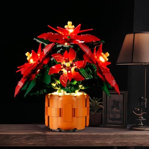 BRIKSMAX Kit d'éclairage 2.0 pour Lego Poinsettia – Éclairage LED innovant compatible avec les icônes Lego 10370 – Kit Lego non inclus