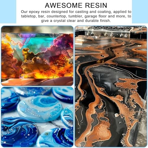 Epoxy Resin Transparente 1.1l/1,135kg Kit - 1: 1 Ratio Revêtement en résine époxy cristalline pour Craft, Art, table, fabrication de bijoux, Tables de rivière