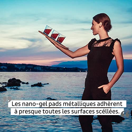 silwy® Gobelets magnétiques antidérapants et incassables de couleur The Classic, deux nano gel pads métalliques inclus (set de 2)