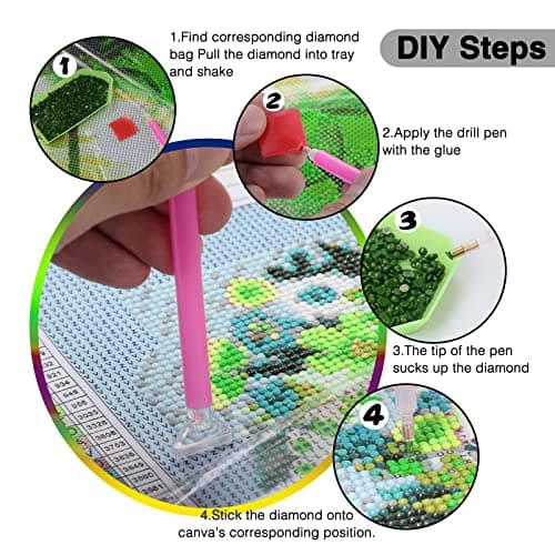 Kinsinder 6 Pack Diamond Painting Personnalisé, 5D Broderie Diamant Peinture Kit, Full Drill Peinture Diamant pour Adulte EnfantsArtisanat Décor Murale À La Maison