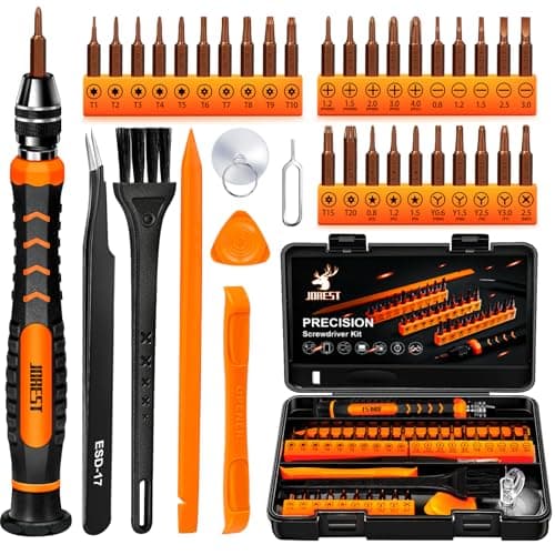 JOREST 38Pcs Kit Tournevis de Précision, Set Outils avec Torx T1 T2 T3 T4 T5, T6 T7 T8 T9 T10 T15 T20, Etoile P2/P5/P6, Triwing Y000, etc, pour iphone, Switch, PS4, Mac, Laptop, Lunettes, Montre