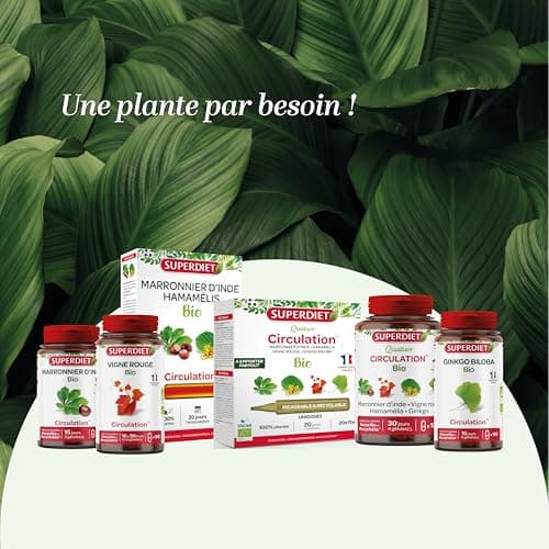 SuperDiet Fluidilège Bio Circulation tonifiée 20 ampoules de 15ml soit 300ml